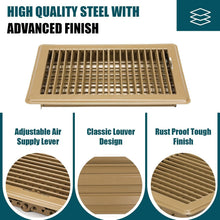 Load image into Gallery viewer, 4-Pack Classic Louver 6x10 Floor Registers - Adjustable Air Circulation Grilles