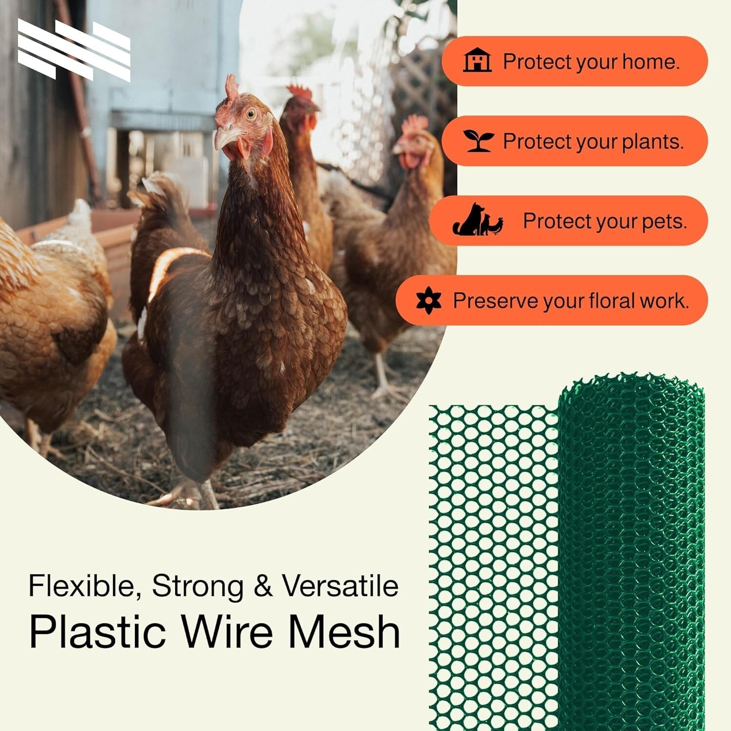 Weatherproof Chicken Wire Fencing - 2 Pack, 15.71" x 10ft for Pets & Gardens