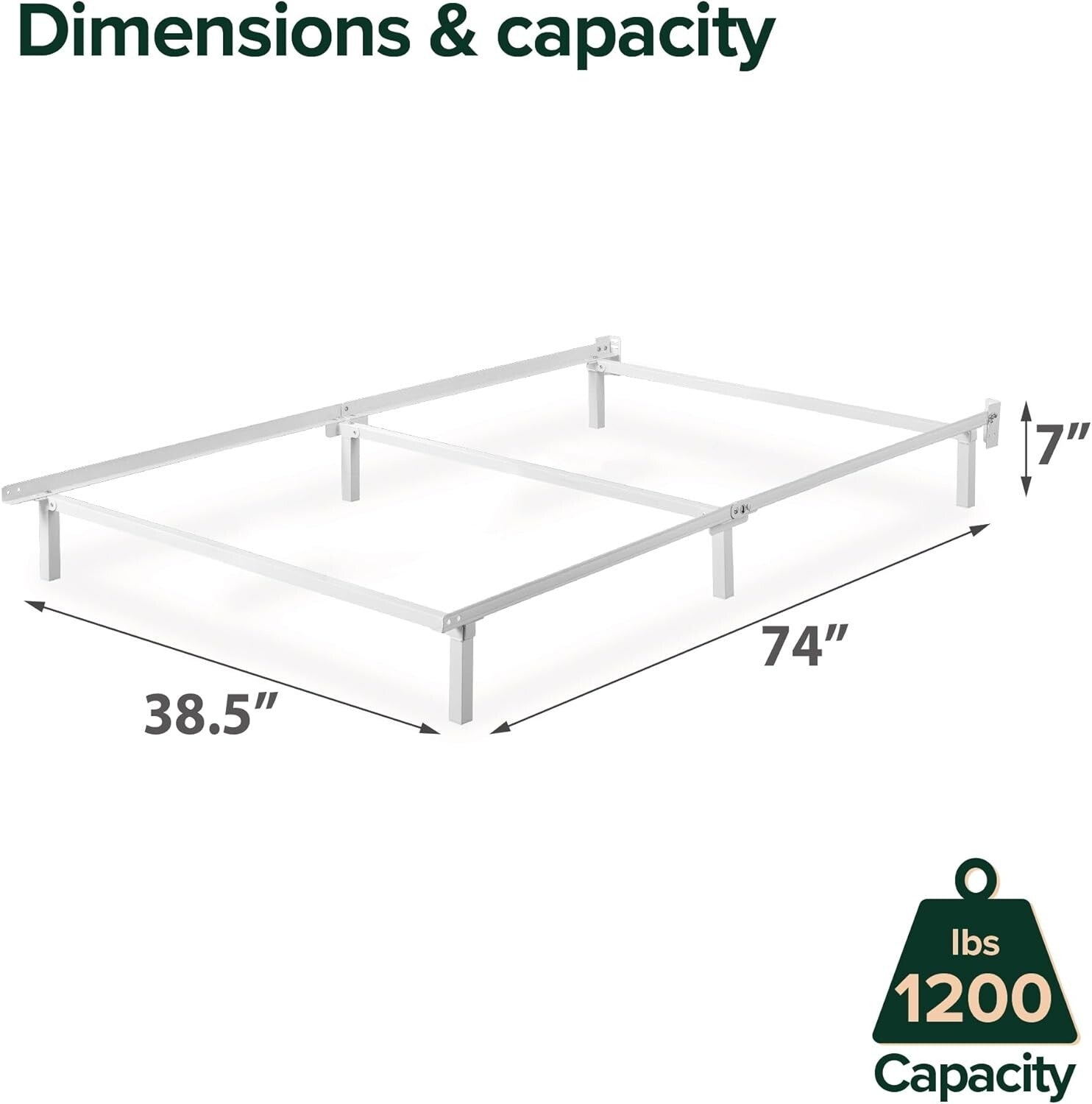 Easy Assembly Twin Bed Frame - Strong Steel Construction for Box Spring Support