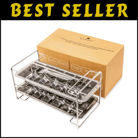 Eco-Friendly Ice Maker - Non-Toxic Stainless Steel Cube Trays, Lifetime Warranty