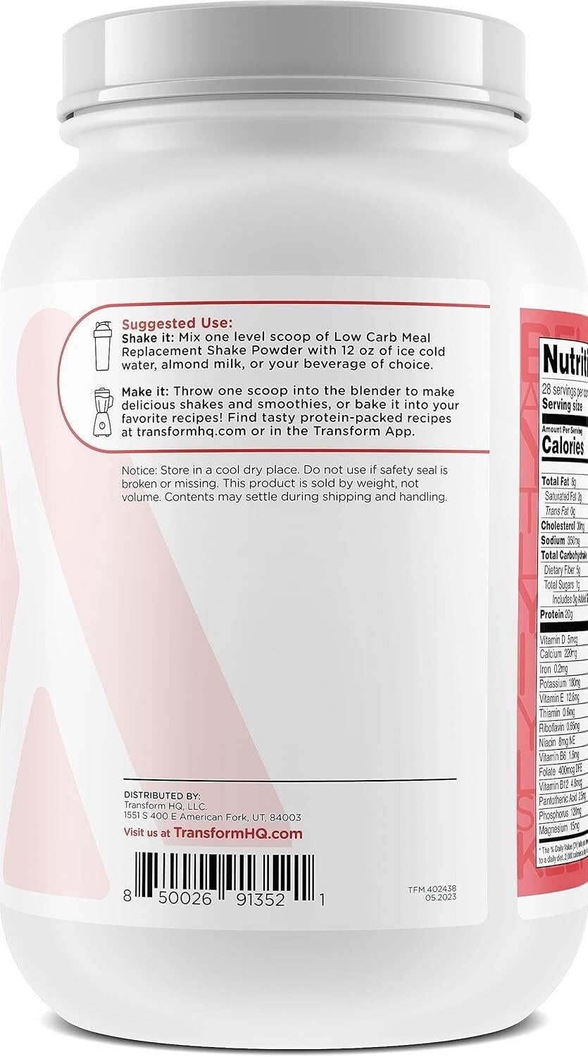 Non-GMO Strawberry & Cream Meal Replacement Shake - 28 Servings, Gluten Free