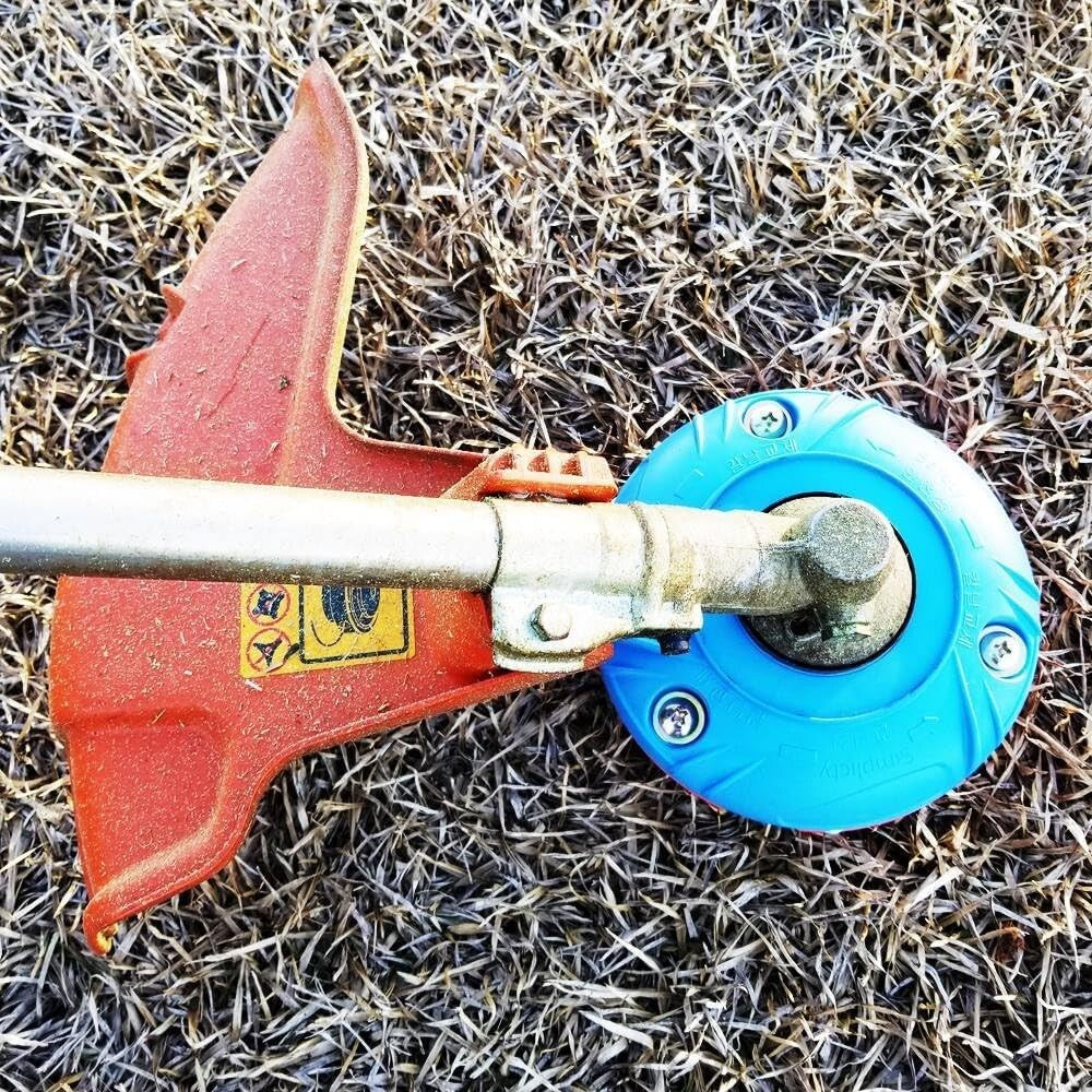 Efficient Brush Cutter Attachment with Metal Blades for Tough Landscaping