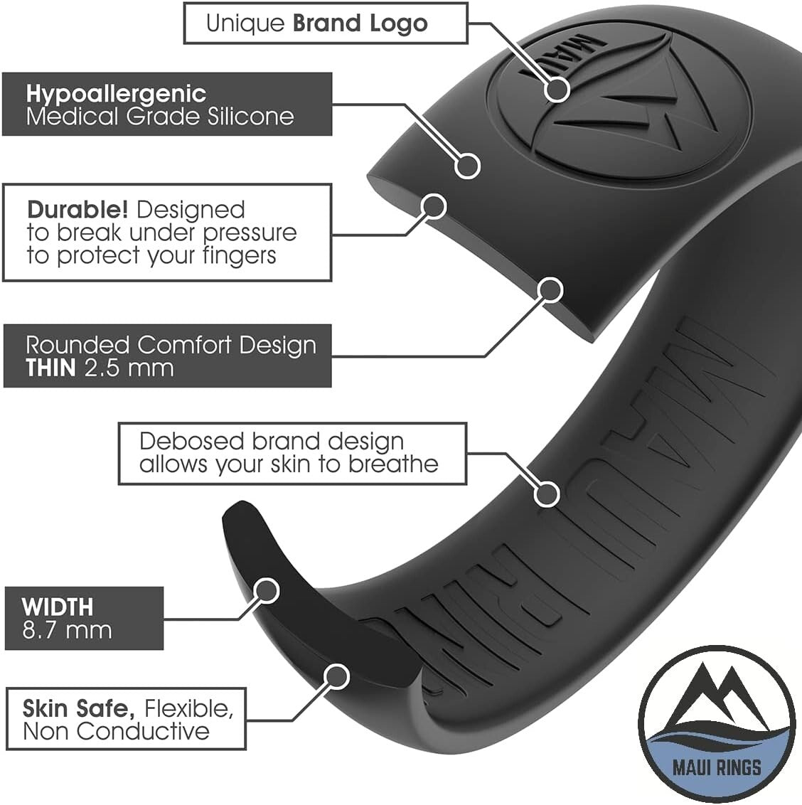 Comfort-Fit Active Silicone Wedding Ring for Men - Safe for Sports & Fitness