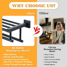 Load image into Gallery viewer, Elegant 24-Inch Wall-Mount Towel Holder in Matte Black - Heavy Duty Design