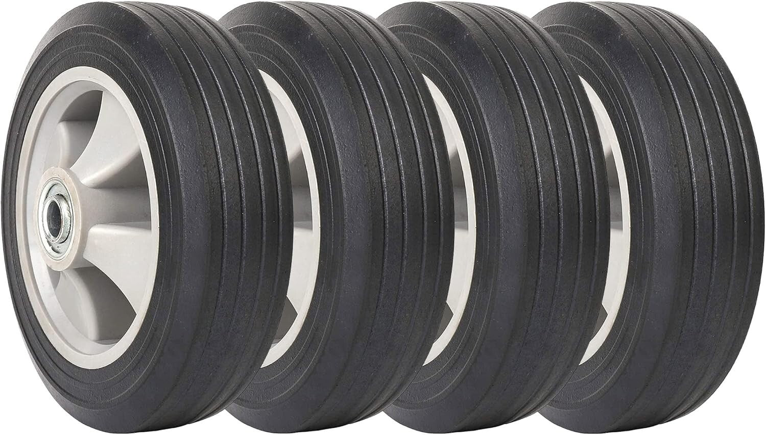 4-Pack Solid Rubber Tires 8" x 2" - Reliable, Heavy-Duty Replacement for Your...