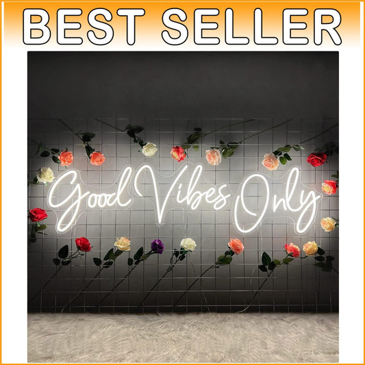Eye-Catching 'Good Vibes Only' Neon Light - Wall Mount for Celebrations & Decor