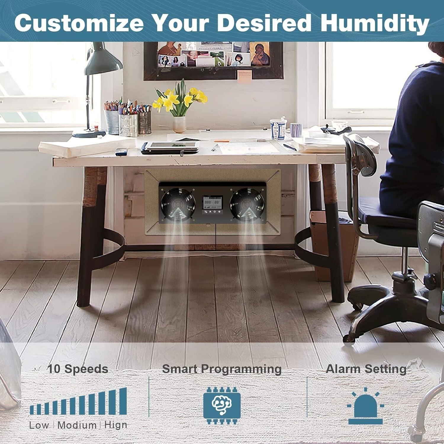 Stainless Steel Crawlspace Ventilator with Programmable Humidity Control - 48 dB