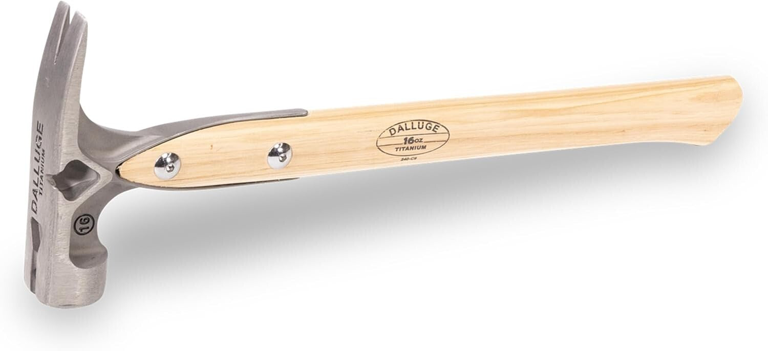 Lightweight 16 oz Titanium Hammer with Milled Face for Versatile Construction