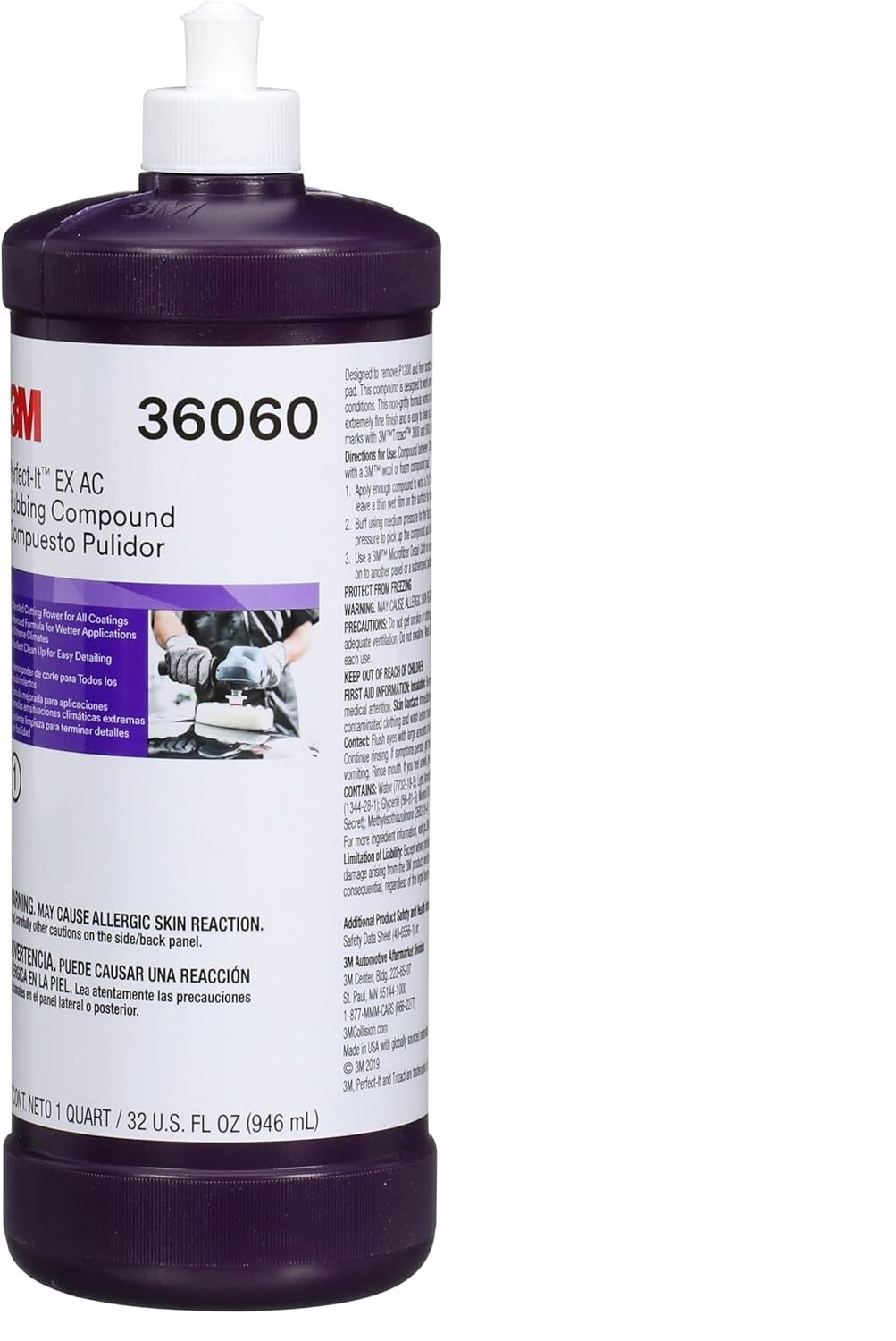 Aluminum Oxide-Based Rubbing Compound 36060 - Proven Performance, 1 qt