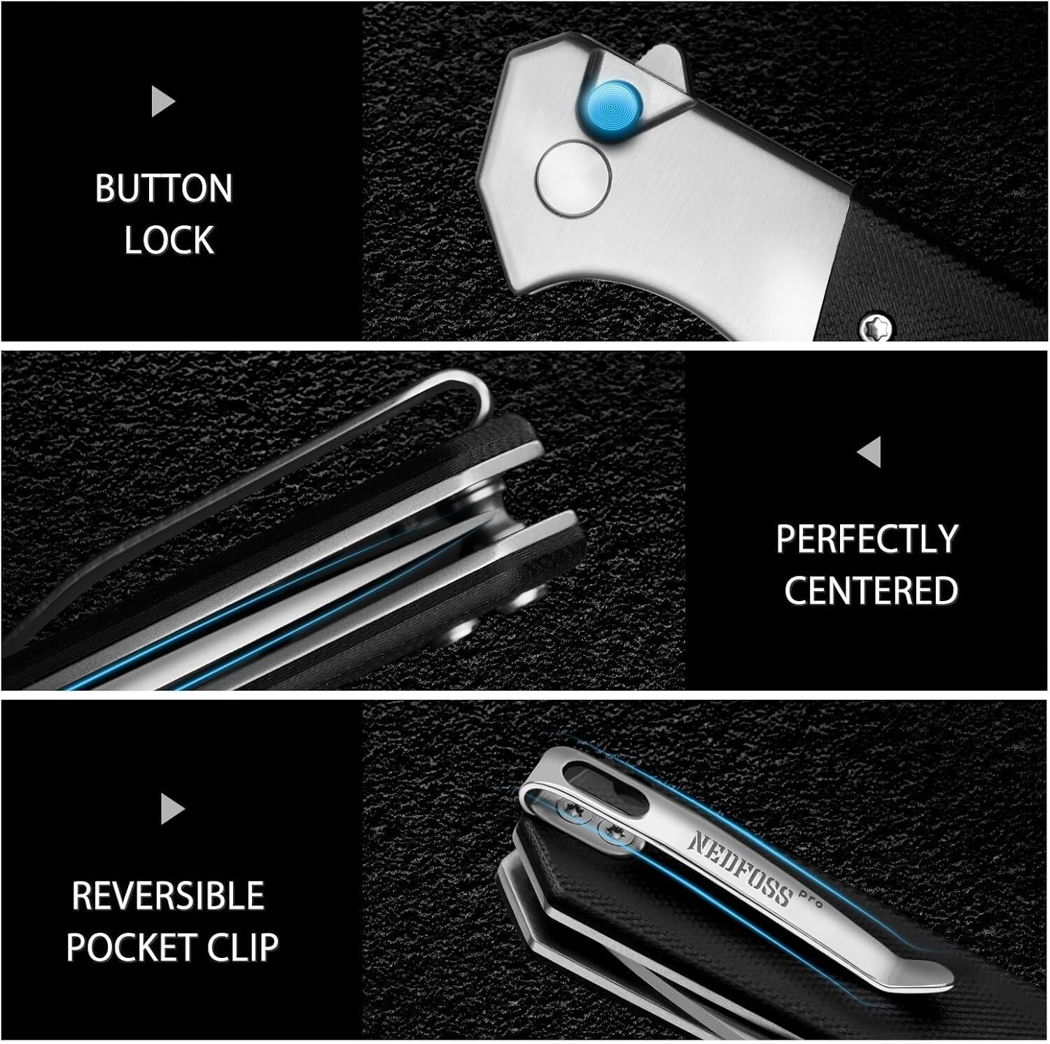 Versatile EDC Knife with 3.48'' Blade & Reversible Clip - Ideal for Outdoor Use