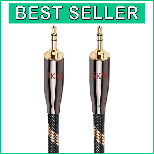 Durable 16.4ft Nylon Braided AUX Cable with Corrosion-Resistant Connectors