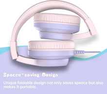 Load image into Gallery viewer, Wired Kids Headphones with Volume Limiter &amp; Adjustable Fit - Foldable Design