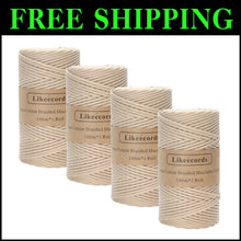 Load image into Gallery viewer, 4 Skeins of Apricot 3mm Braided Cotton Macrame Cord for Creative Crafts