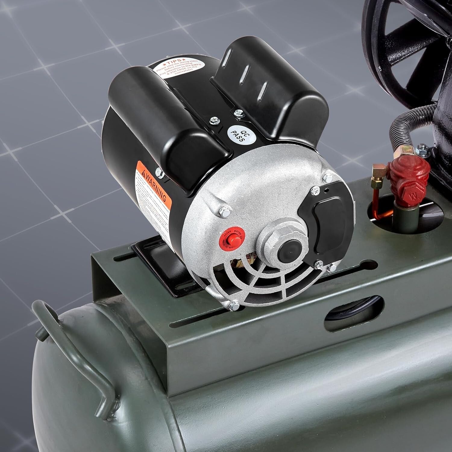 High Efficiency 3HP Compressor Motor - 3450 RPM with Keyed Shaft for Air Tools