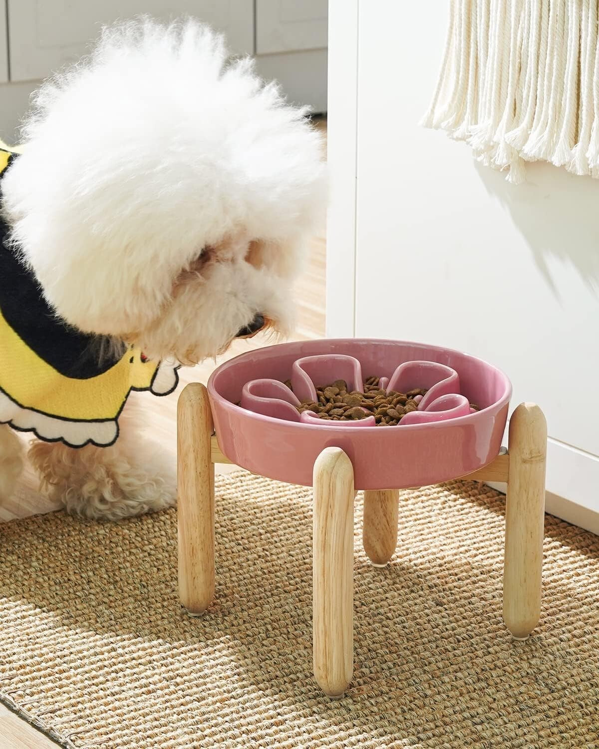 Elevated Ceramic Slow Feed Dog Bowls - Anti-Gulping Design for Healthy Eating