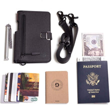Load image into Gallery viewer, Dango Slim Minimalist RFID Travel Wallet - Bifold &amp; Document Holder in Black