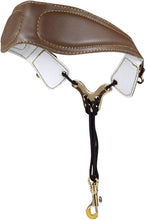 Load image into Gallery viewer, Premium Brown Leather Saxophone Strap with Breathable Padding - For Alto/Tenor