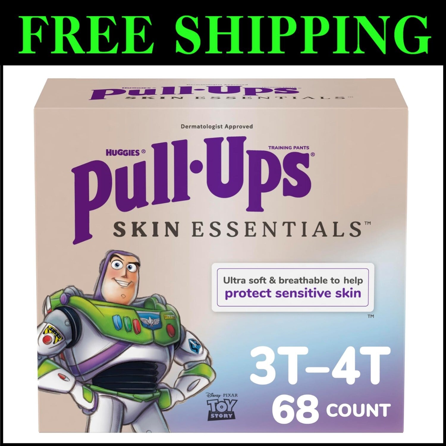 Hypoallergenic Boys' Potty Training Pants, 3T-4T, 68 Ct - Skin-Friendly Comfort