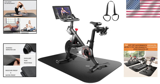 Versatile Rubber Floor Mat for Spin Bikes & Treadmills - Easy Clean Design