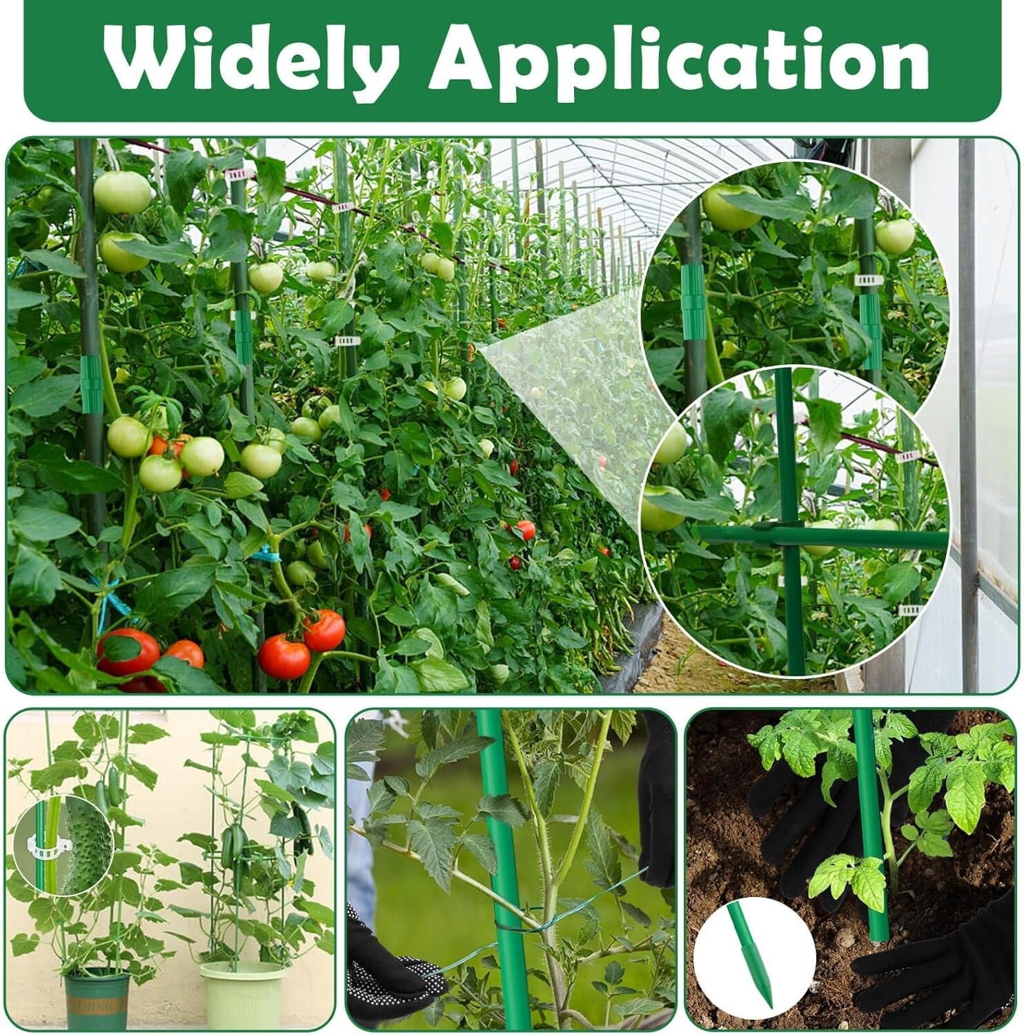 393PCS Adjustable Garden Stakes Set - Durable Fiberglass Plant Supports for ALL
