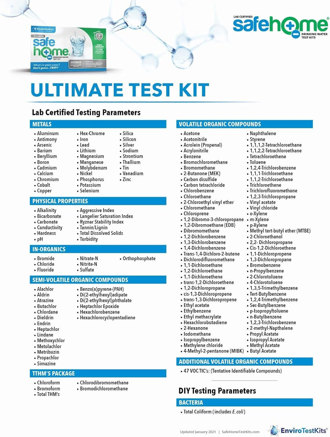 200-in-1 EPA Certified Drinking Water Test Kit - Quick Results & Digital Report