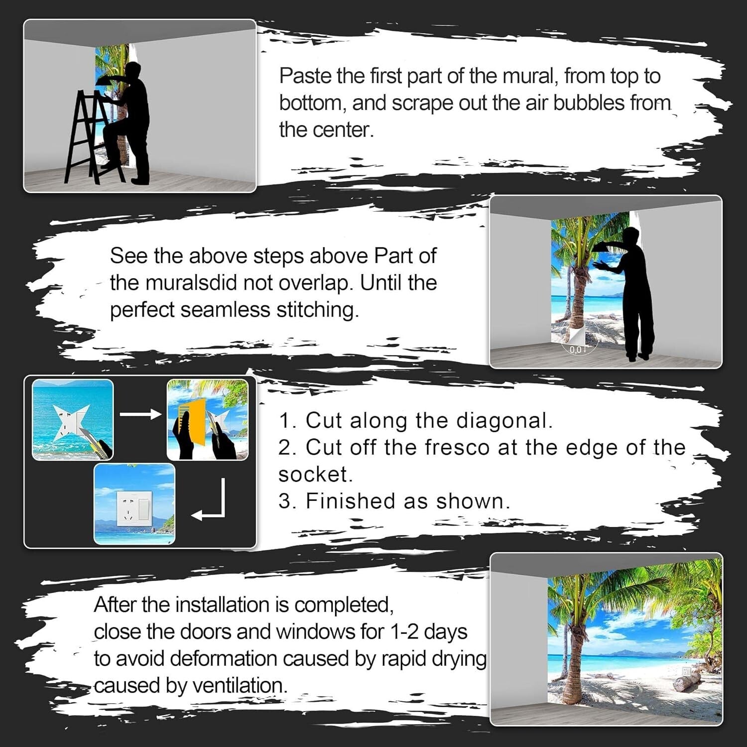 Extra Large Beach Mural - Coastal Ocean Wallpaper 151"x105" for Elegant Spaces