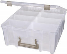 Load image into Gallery viewer, Portable Double Deep Craft Storage Box with Handle &amp; Removable Dividers 15.25"