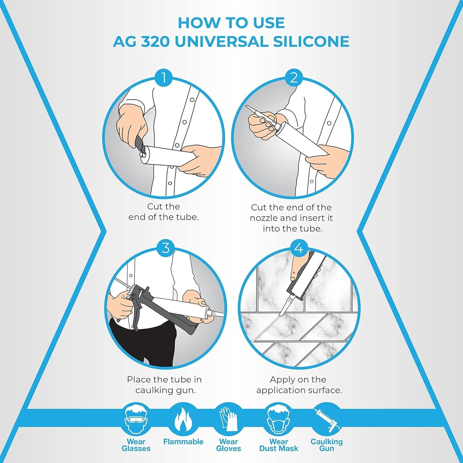 100% Silicone Clear Caulk Sealant - Weatherproof Adhesive for Indoor & Outdoor