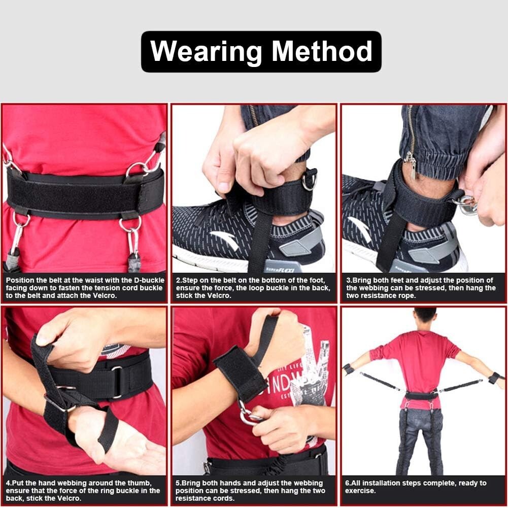 Ultimate 250lb Resistance Strap System for Boxing, MMA & Speed Training Success