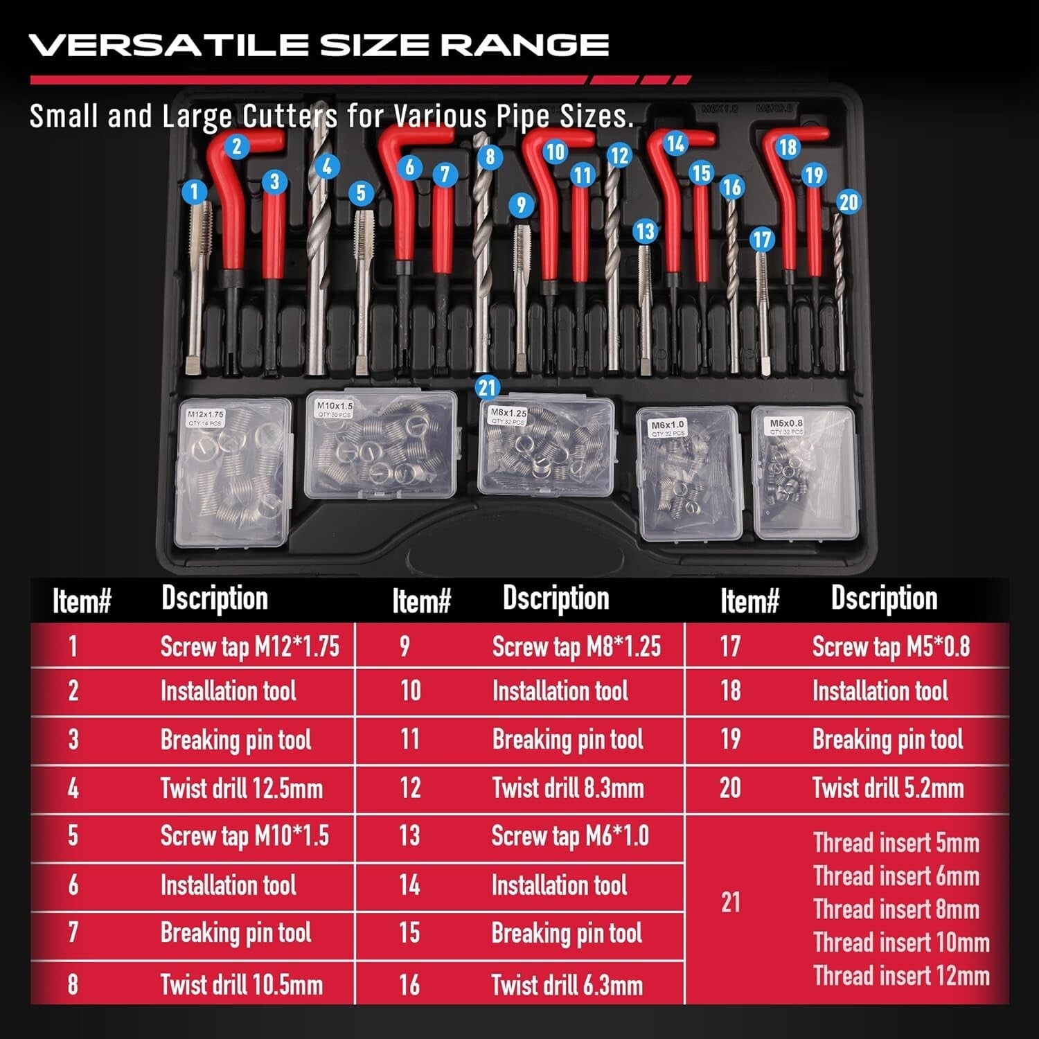 320-Piece Heli Coil Rethreading Insert Kit - Ultimate Thread Repair Solution