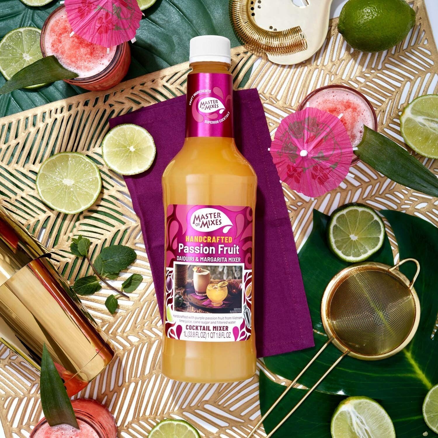 Diverse Margarita/Daiquiri Mix Variety - 6 Ready Bottles + Salt Tub for Parties