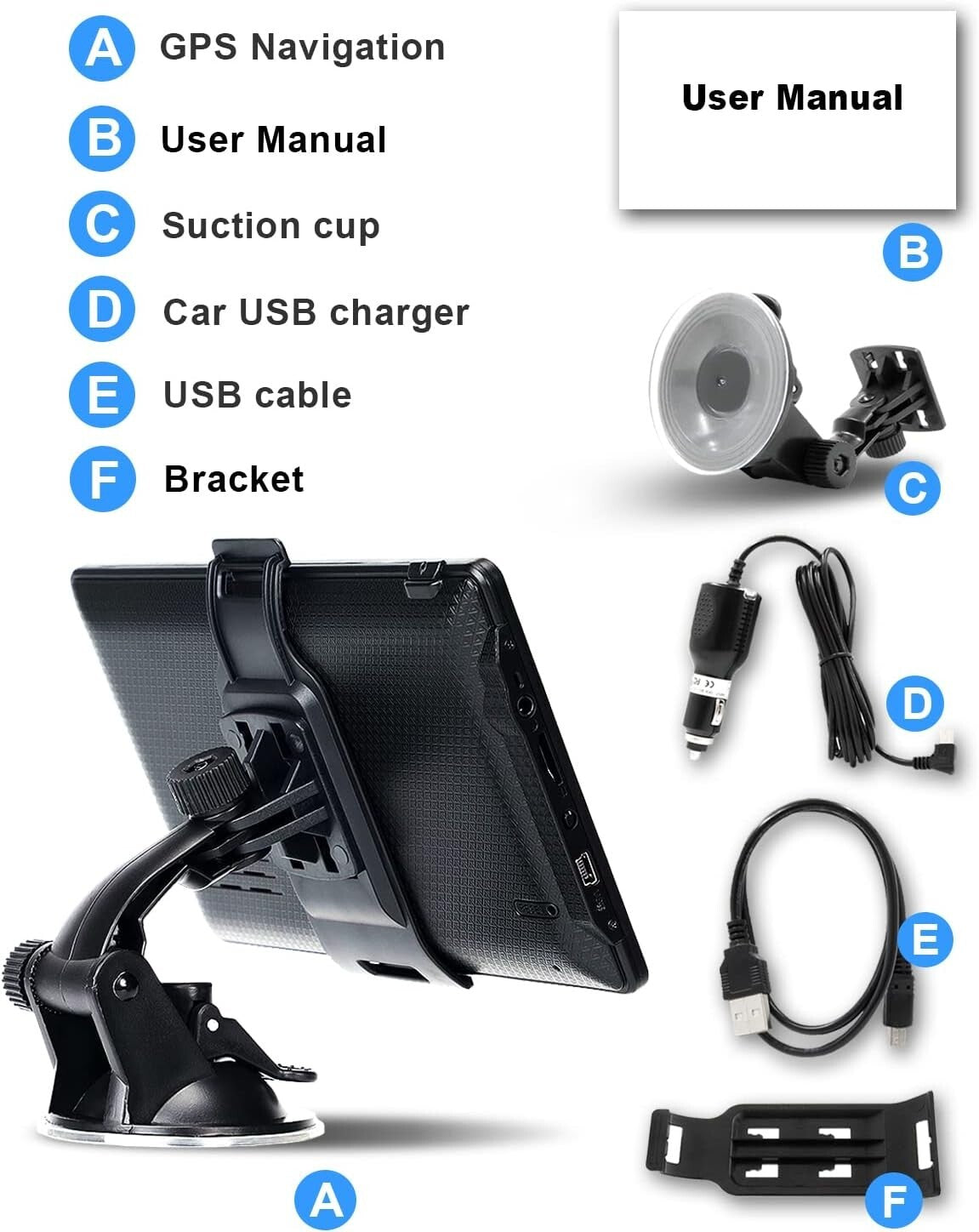 Professional 7-Inch GPS Tracker with Voice Command & Free Lifetime Map Updates