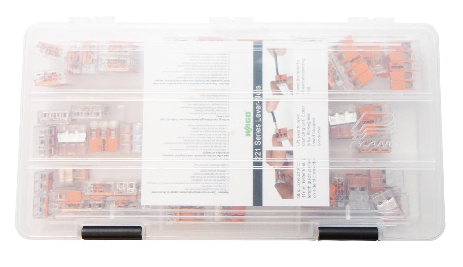 75pc Lever-Nuts Wire Connector Assortment in Case - Fast & Reliable Connections