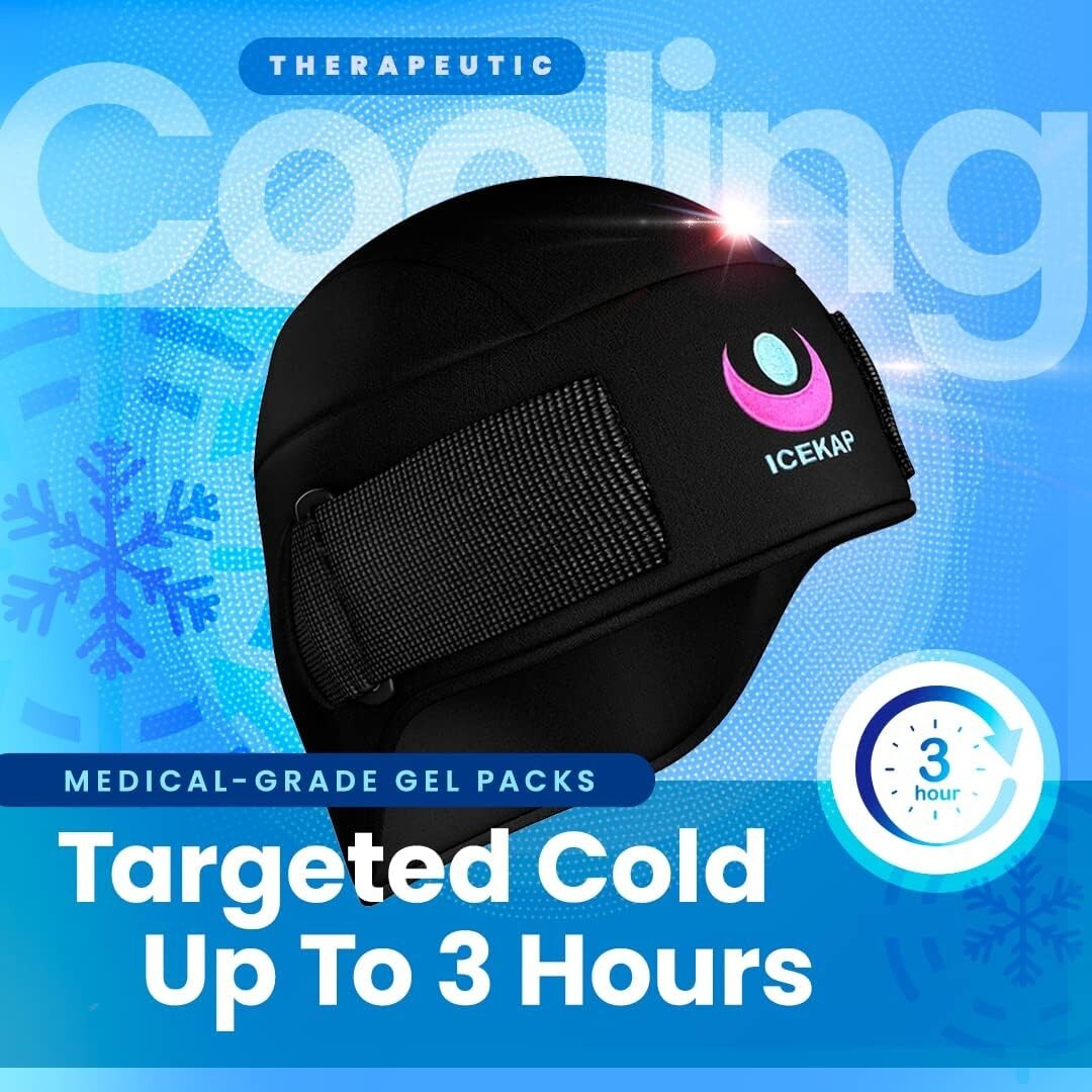 Extra Strength Cold Cap for Scalp Cooling & Concussion Relief - 8x8 Size