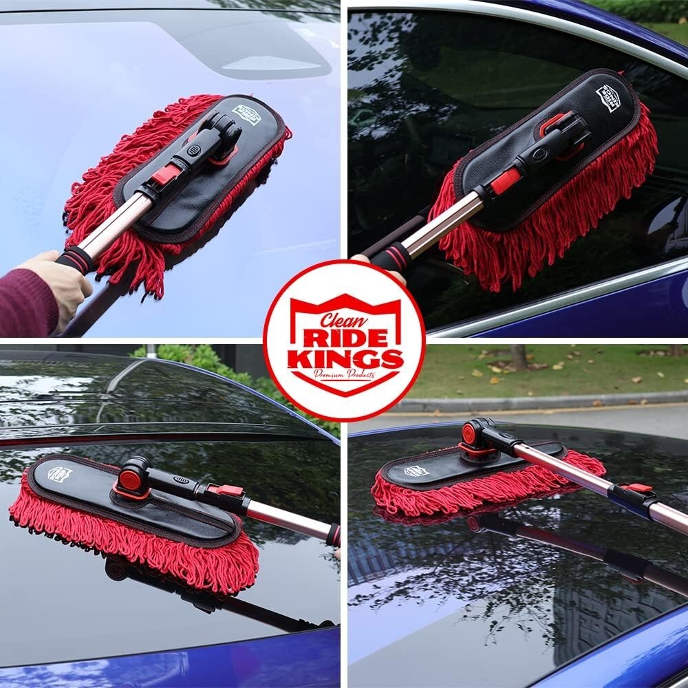 Microfiber Car Duster with Detachable Handle - Scratch-Free Cleaning Solution