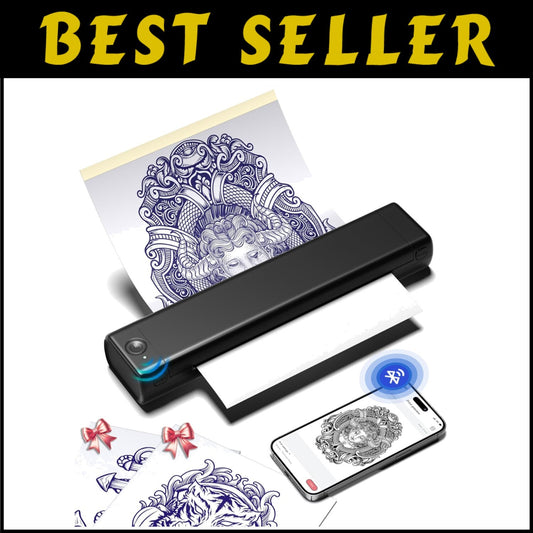 Lightweight Tattoo Stencil Printer M08F - Bluetooth Thermal Printing & 10 Papers