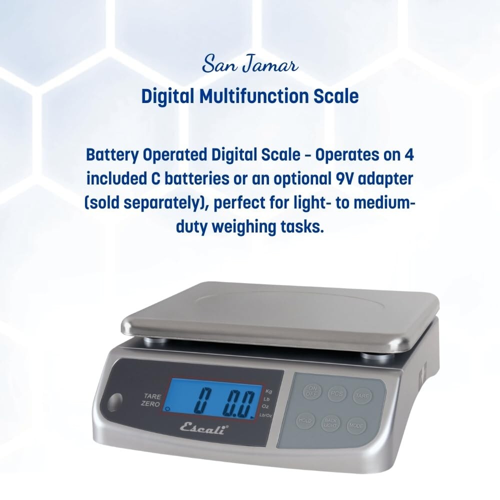 Escali Promzr M-Series Digital Kitchen Scale with LCD Display, 33 lb Capacity