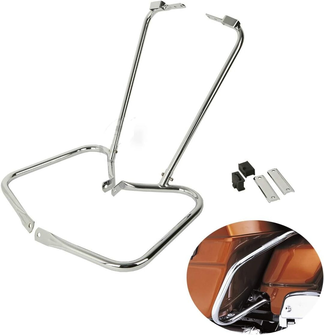 Durable Chrome Saddlebag Supports for Harley Davidson Electra Glide & Road King