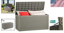 Load image into Gallery viewer, Versatile 100-Gallon Taupe Deck Box for Patio, Pools, and Garden Accessories