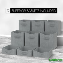 Load image into Gallery viewer, Functional Light Grey 9 Cube Organizer with Easy Assembly - Perfect for Any Room