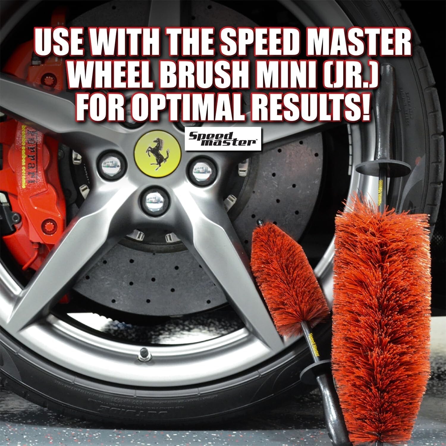 Wheel Brush Combo - 18" & 13" Memory Foam Bristles for Scratch-Free Cleaning