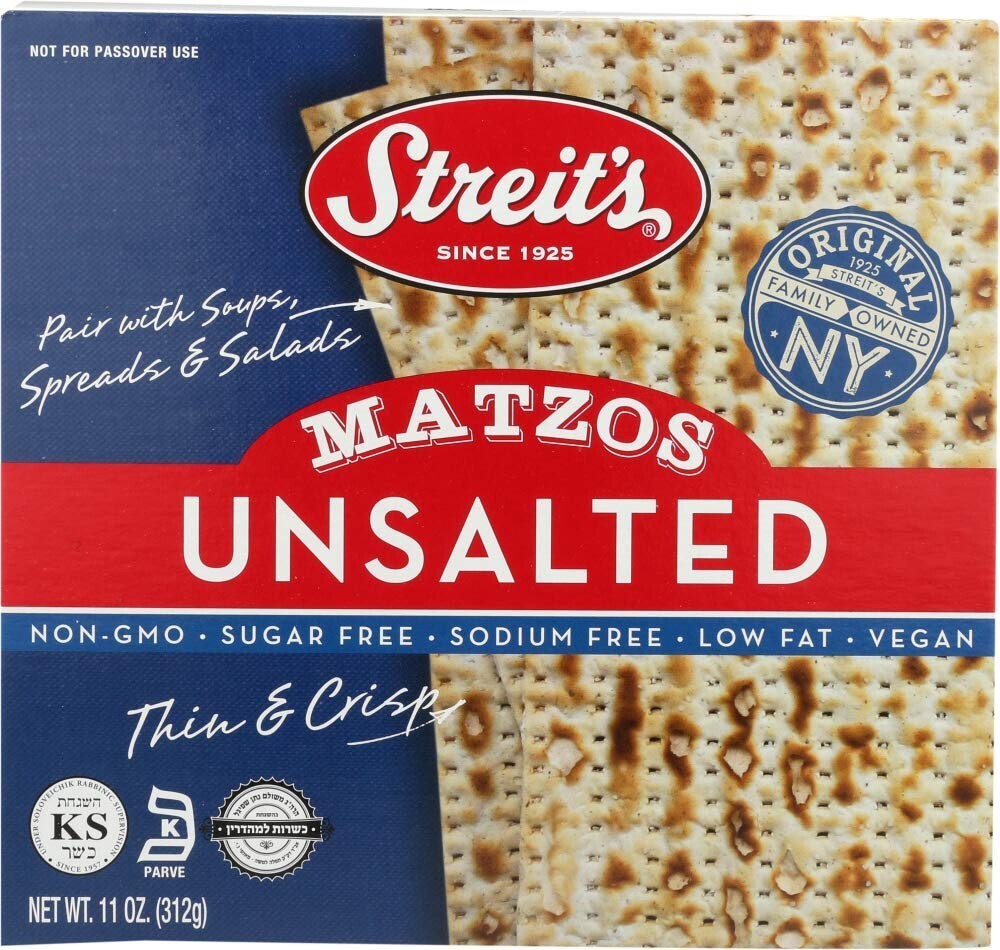 Delicious Thin Crispy Unsalted Matzo, 11 Oz (12 Pack) - Healthy Snacking