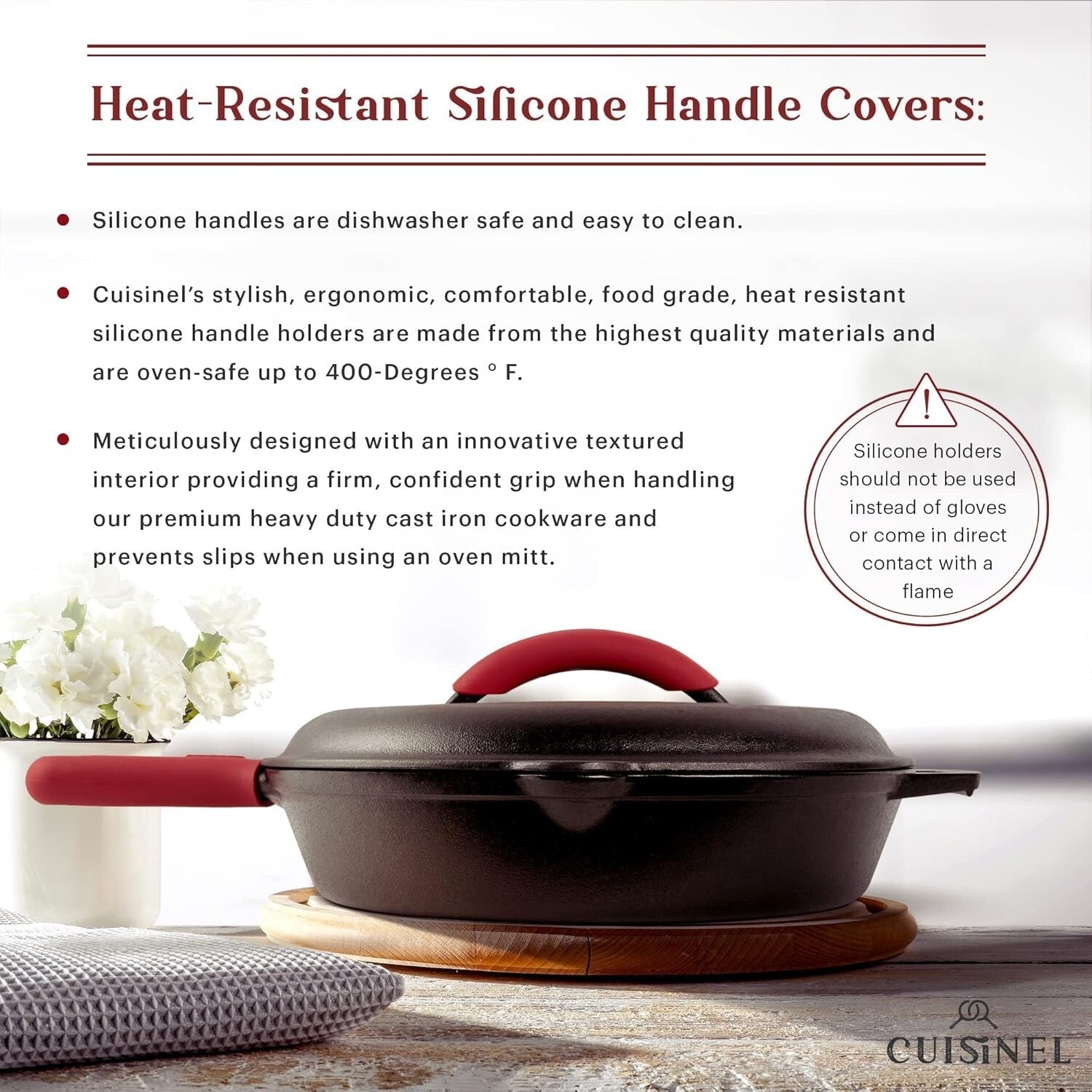 12-Inch Pre-Seasoned Cast Iron Skillet with Lid - Versatile Cooking Companion