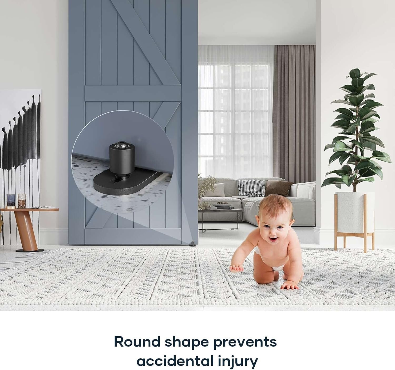 Premium Black Steel Sliding Barn Door Guide with Two Assembly Options - 4 Pcs