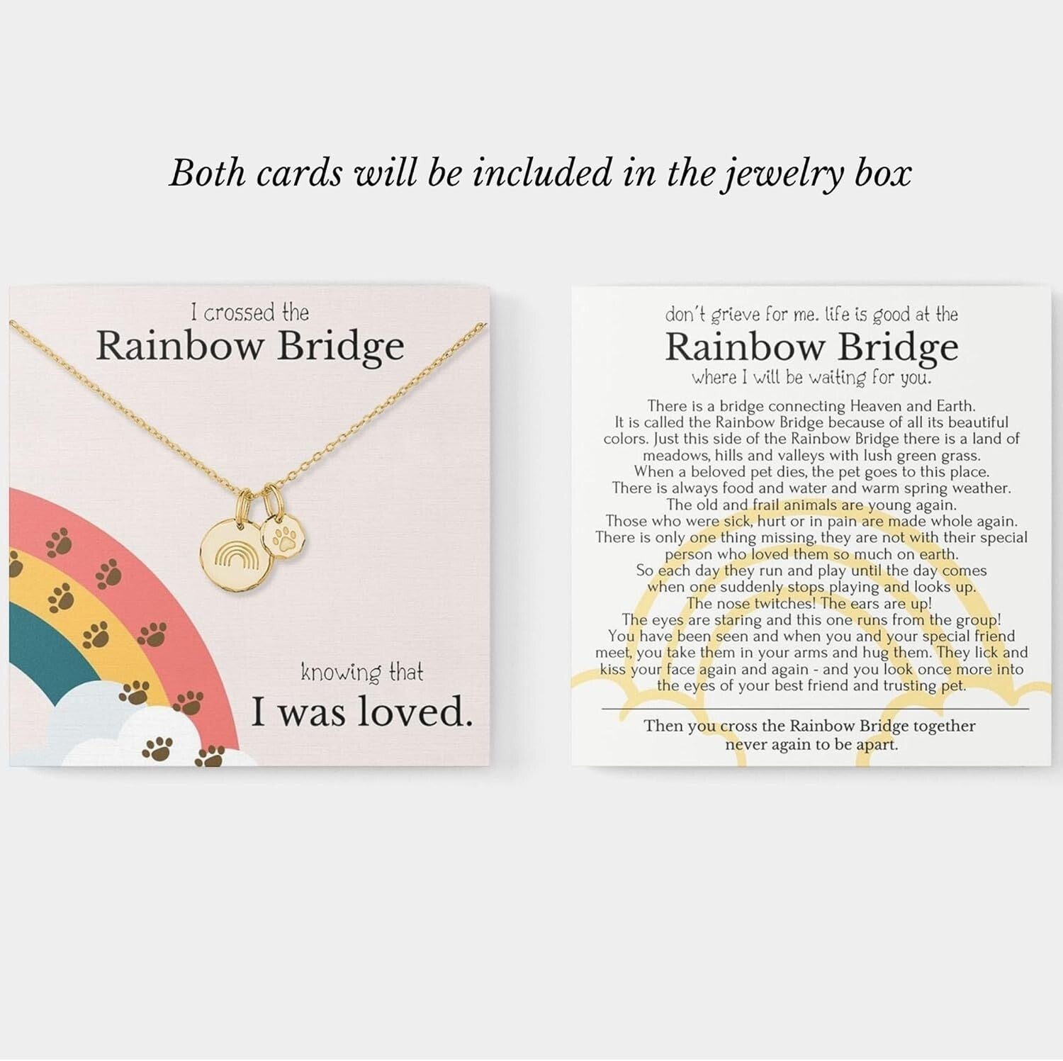 Elegant Silver or Gold Pet Memorial Jewelry - Heartfelt Sympathy Gift for Loss