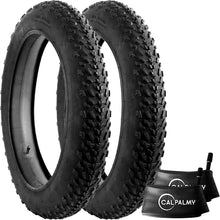 Load image into Gallery viewer, Heavy-Duty 20” Fat Bike Tires &amp; Tubes with Knobby Tread - Ideal for Any Terrain
