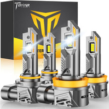 Load image into Gallery viewer, High-Performance 9005 H11 Bulbs - 800% Brightness, 70,000 Hour Lifespan, 4 Pack