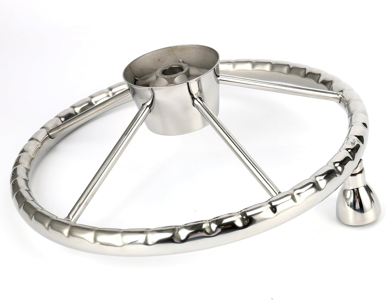 Premium 13.5-Inch Stainless Boat Steering Wheel - Polished Finish Included