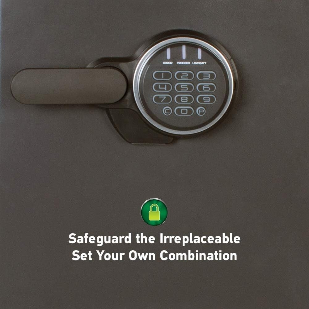 Home Security Fireproof Safe, Digital Keypad & Organizational Shelf - 1.23 Cu Ft