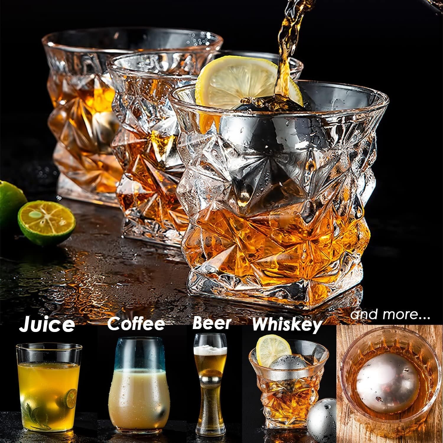 Luxury Whiskey Stone Set - 8 Large Stainless Steel Cubes with Storage Case